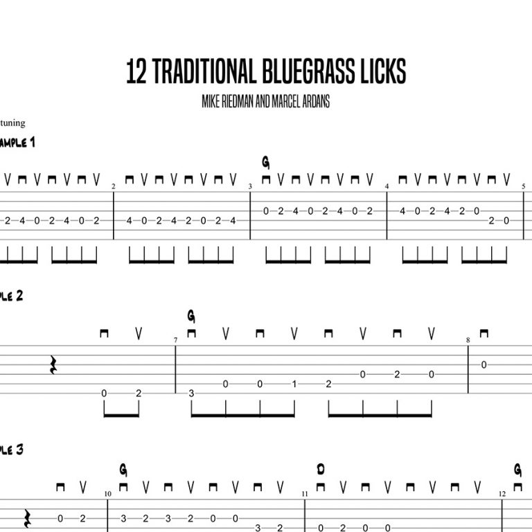 12 Traditional Bluegrass Licks, Mike Riedman (Advanced) Lessons With